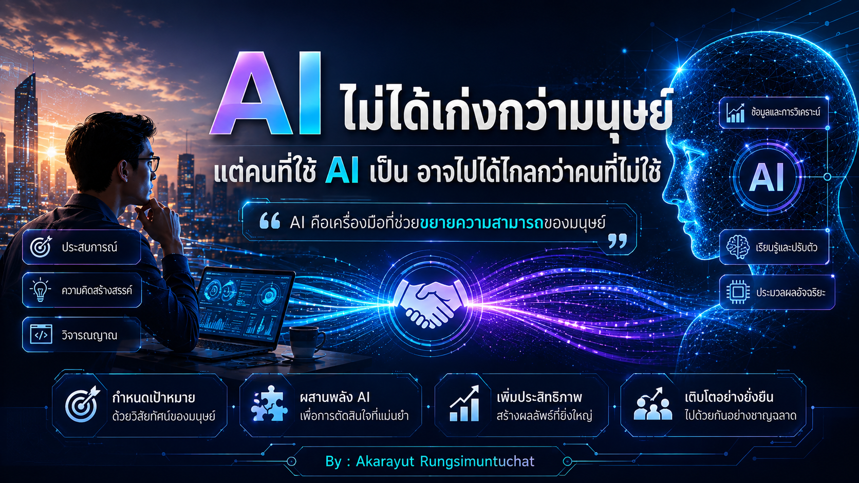 AI ไม่ได้เก่งกว่ามนุษย์ แต่คนที่ใช้ AI เป็น อาจไปได้ไกลกว่าคนที่ไม่ใช้