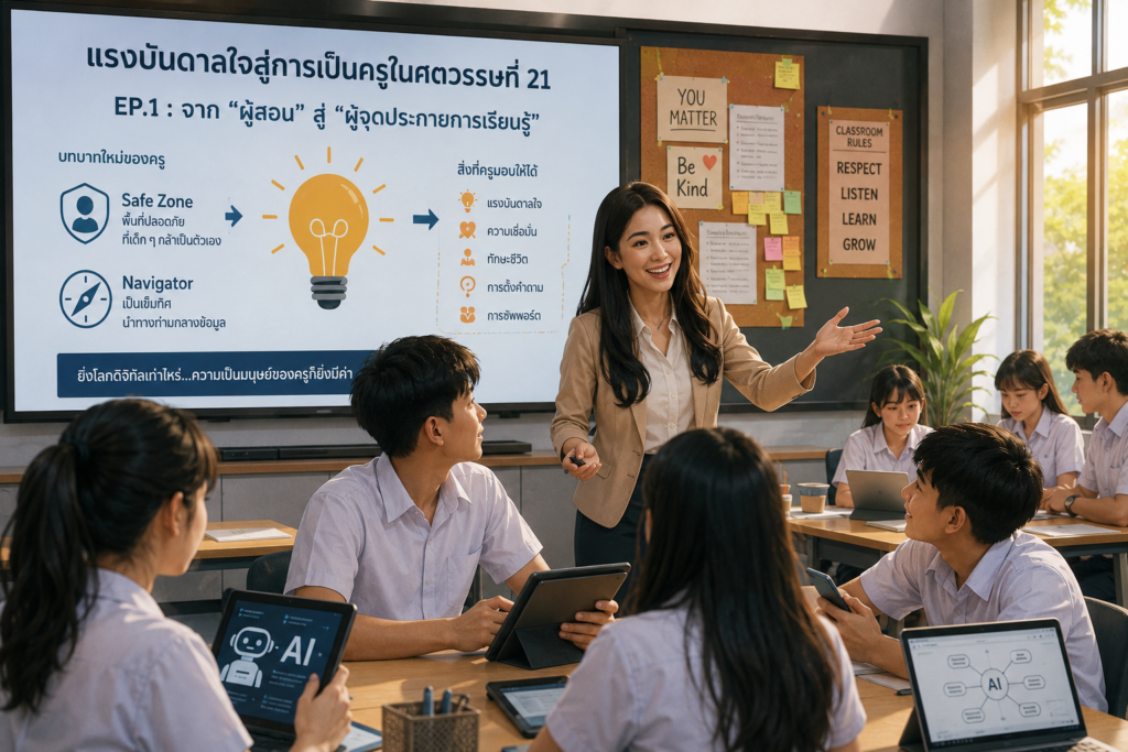 แรงบันดาลใจสู่การเป็นครูในศตวรรษที่ 21 จาก ผู้สอนสู่ผู้จุดประกายการเรียนรู้ 01